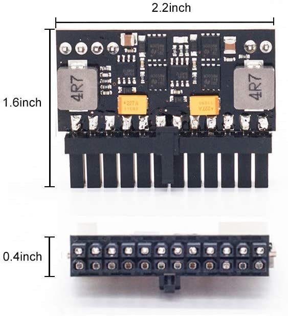 20pin PSU 12V DC Input 90W Peak + 8-pin AUX, DC-DC ATX Pico PSU Mini ITX PC Power 