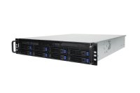 In-Win IW-RS208-02SN-CR550.H - 2U mid-depth Server Chassis CRPS Redundant 550W Power Supply with 8x 3.5" 12Gbps Hot-Swap Bays, Front Panel Sold Separately