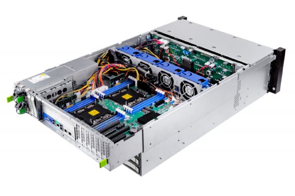 In-Win IW-RS436-07-CR1K2W.OLE- 4U 36 Drive Server Chassis CPRS 1200W Power Supply with OCULINK x 8 Backplane and SAS3 Expander