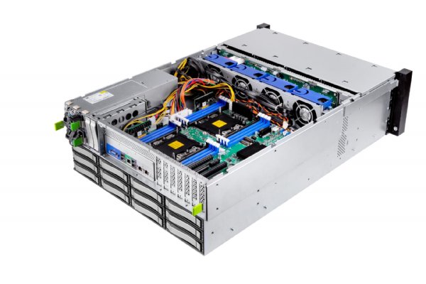 In-Win IW-RS436-07-CR1K2W.OLE- 4U 36 Drive Server Chassis CPRS 1200W Power Supply with OCULINK x 8 Backplane and SAS3 Expander
