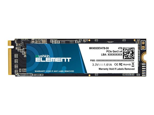 Mushkin Element 4TB NVMe Solid State Drive  M.2 2280 PCIe Gen3 x