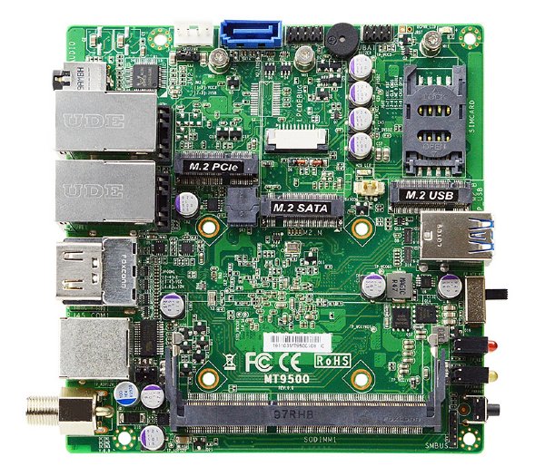 Jetway MT95-90 Intel Apollo Lake-I E3940 uTX Motherboard, 1x M.2 (M-key), 1 x M.2 (B-key), 1 x M.2 (E-key), Dual LAN, Support Wide Temperature