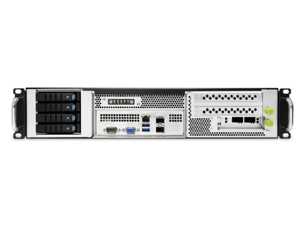 AIC RMC-2E-01 - 2U Edge w/ external 4x 2.5" SATA hot-swap, 4x 6038 fan, Platinum 800W 1+1 Power, 2x full-height slots,1x low profile slot w/o rail