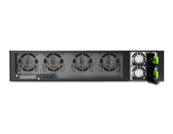 AIC RMC-2E-01 - 2U Edge w/ external 4x 2.5" SATA hot-swap, 4x 6038 fan, Platinum 800W 1+1 Power, 2x full-height slots,1x low profile slot w/o rail